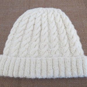 White Cable Beanie