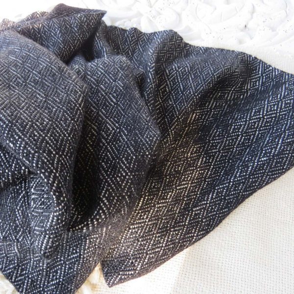 Birdseye Scarf in Black and White - Image 2