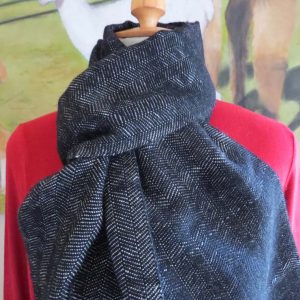 Herringbone Scarf in Black and White