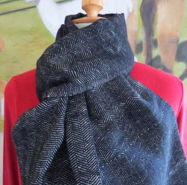 Herringbone Scarf in Black and White