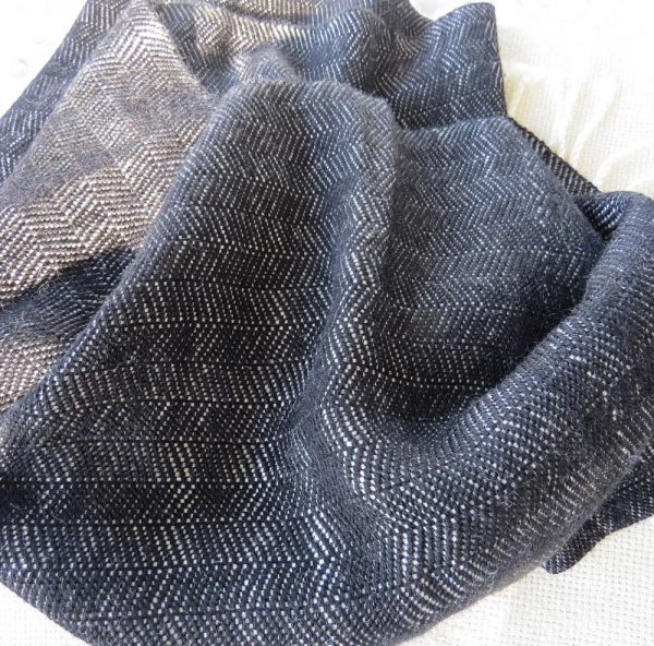 Herringbone Scarf in Black and White - Image 2
