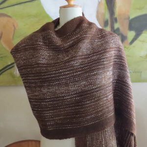 Chocolate and White Shawl