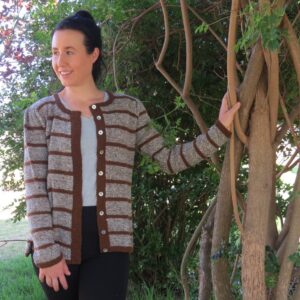 Chocolate stripey cardigan