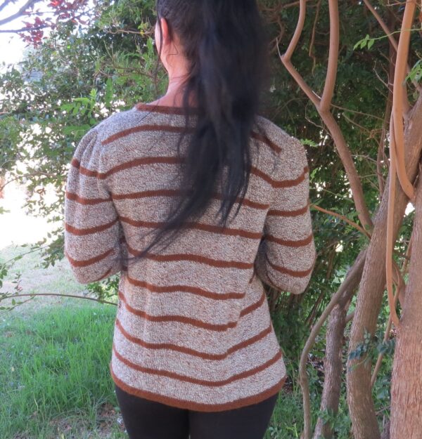 Chocolate stripey cardigan - Image 3