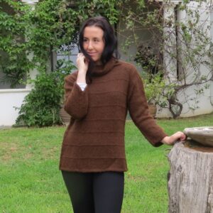 Cowl neck alpaca jersey