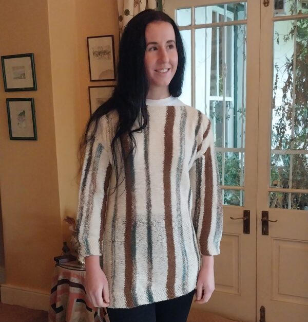 Spring seagreen stripey tunic top
