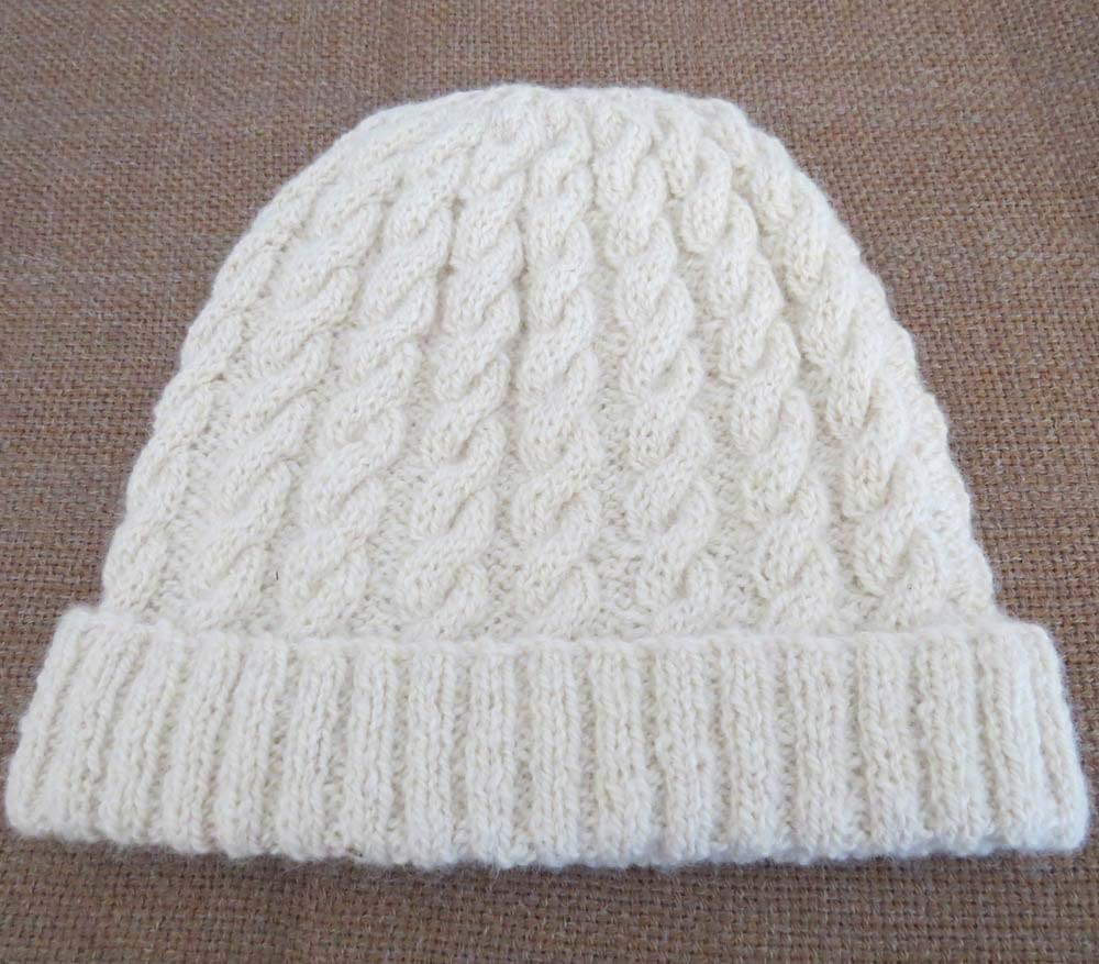 White Cable Beanie