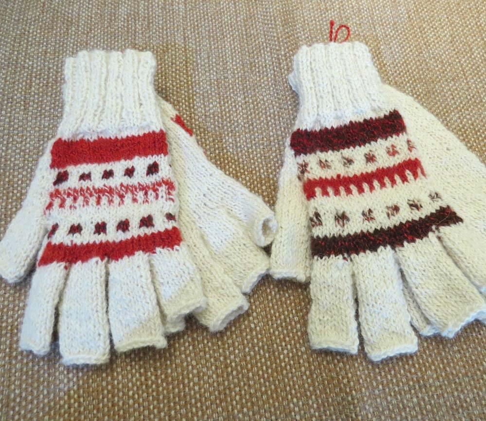 Red Hobo Gloves Fair Isle